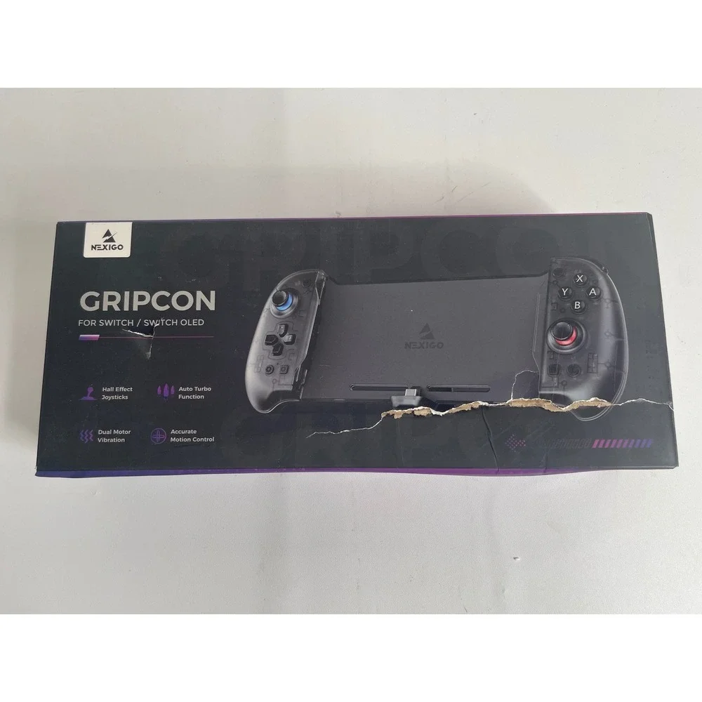 NexiGo GripCon Hall Effect Controller for Nintendo Switch OLED Black Handheld